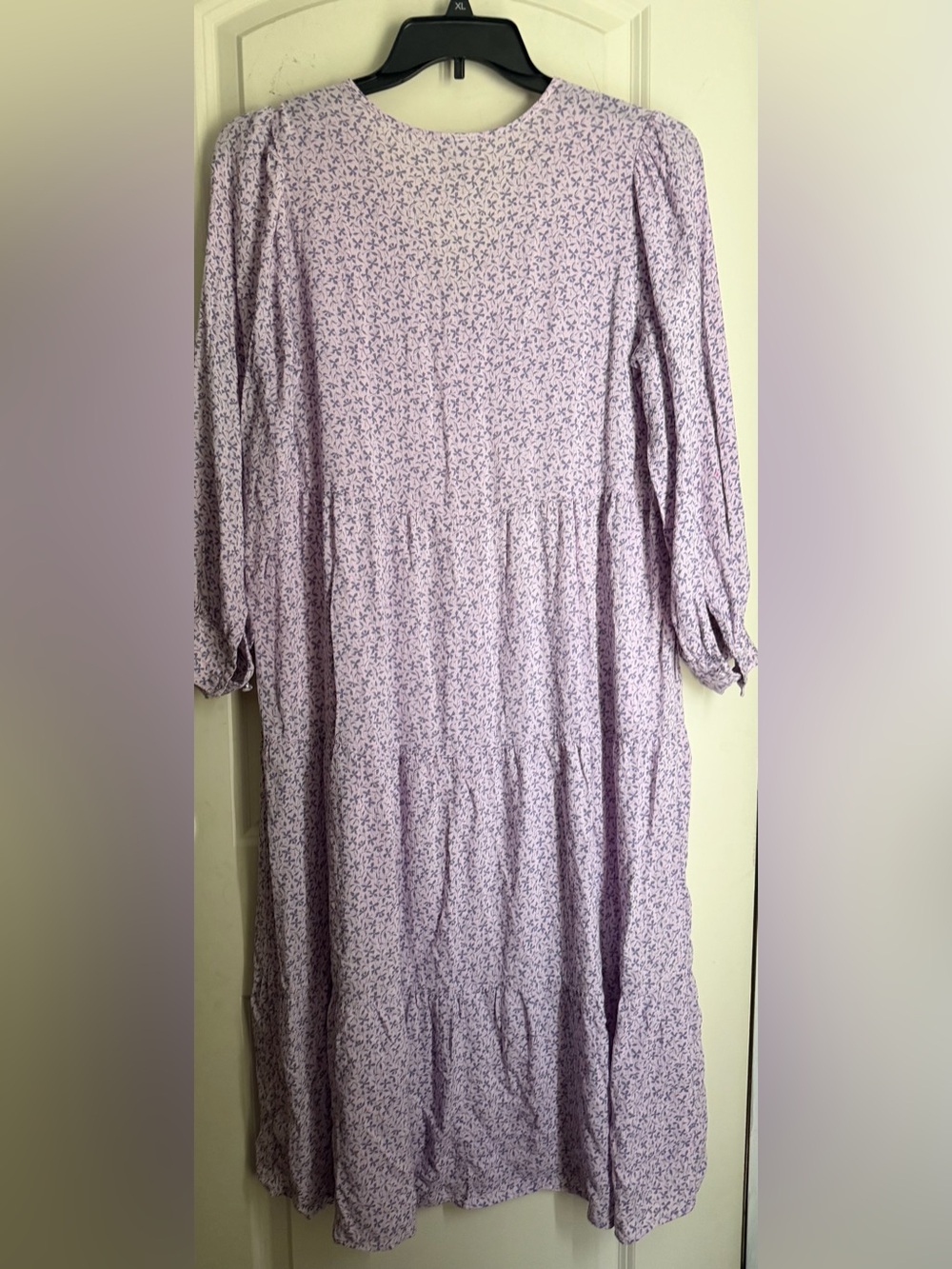 a new day rayon Lilac Floral print V‑Neck Maxi Dress lightweight boho summer - Picture 12 of 12
